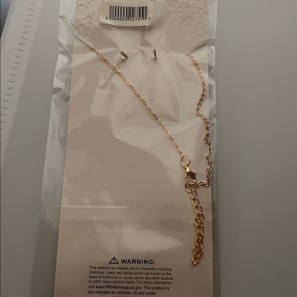 Pick (1) Gold  or Silver Flower Pendant Necklace and Earring Set - Picture 3 of 4